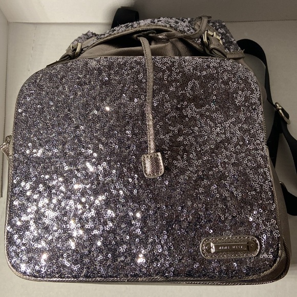 Nine West Silver Sequinned Backpack - Picture 6 of 12